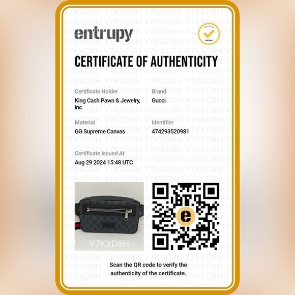 AUTHENTIC GUCCI GG SUPREME CANVAS BLACK BELT BAG FOR MEN Excellent Mint Cond - Picture 9 of 9